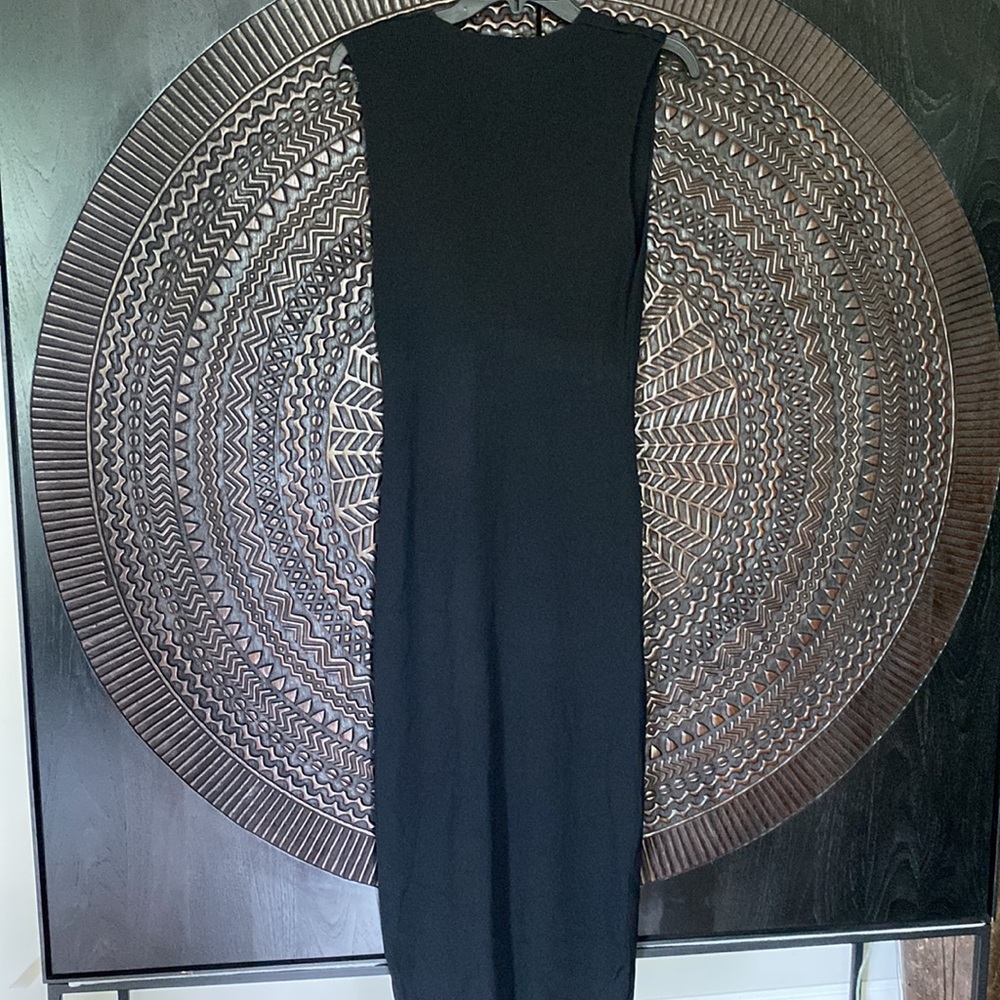 NEW Gauge81 Caesar  black plunge neck midi dress  small S - Picture 6 of 7